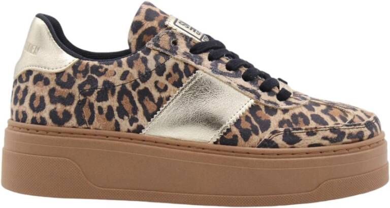 Steve Madden Ethora-L suède sneakers met panterprint beige lila - Foto 8
