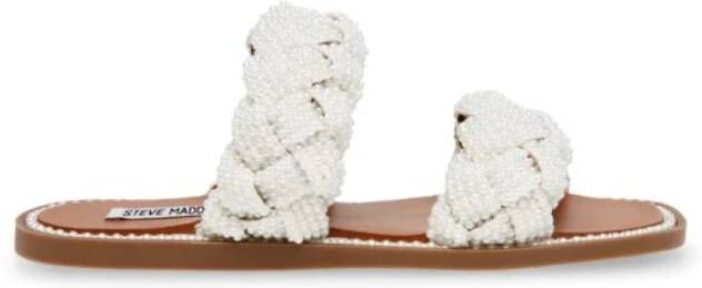 Steve Madden Zomerse Sliders: Stijlvolle en Comfortabele Platte Schoenen White Dames