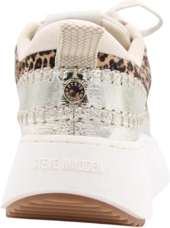 Steve Madden Ethora-L suède sneakers met panterprint beige lila - Foto 7