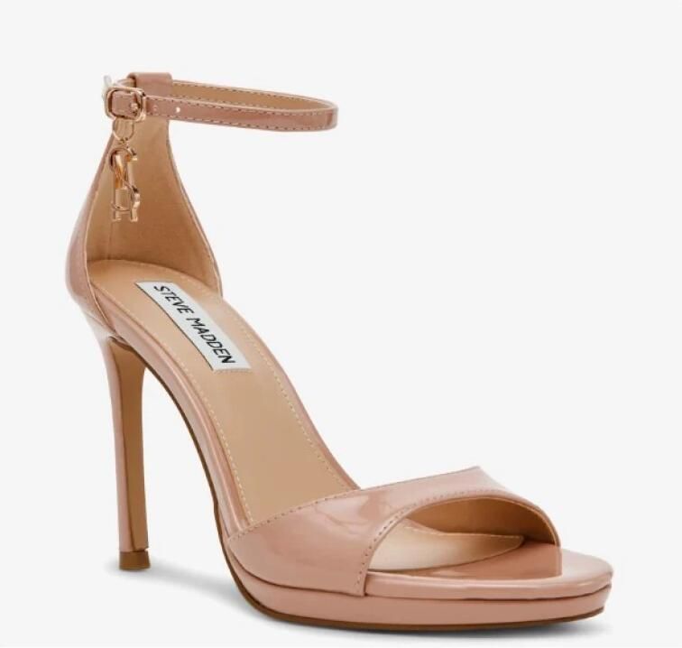 Steve Madden Blush Patent Leren Open Teen Sandalen