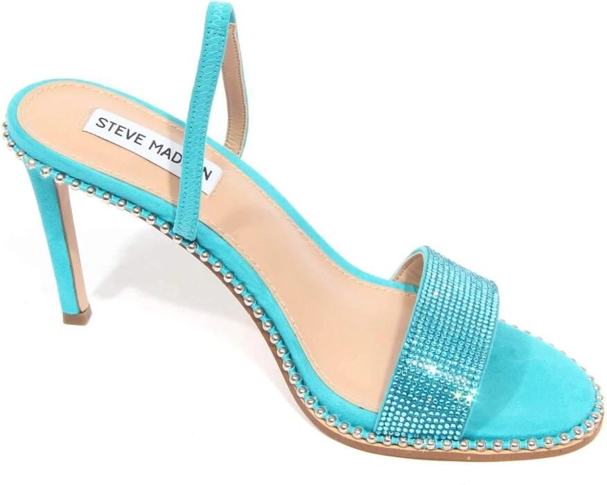 Steve Madden Jannis Aqua Sandaal met Multi-Strass