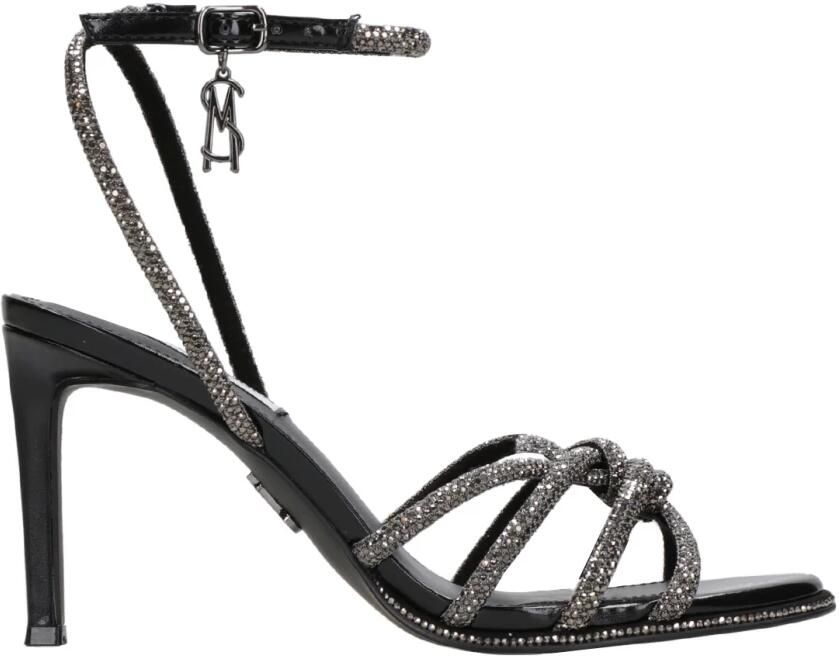 Steve Madden Zwarte Metallic Strappy Hakken met Strass