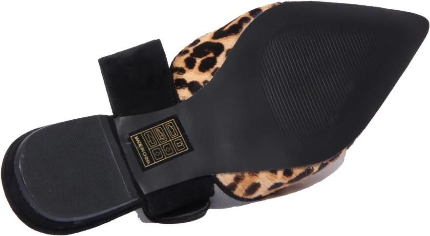 Steve Madden Edison gevlekte koe haar sabot Zwart Dames