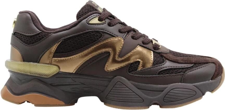 Steve Madden Speeder chunky imitatieleren sneakers bruin - Foto 10