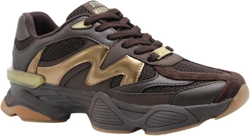 Steve Madden Speeder chunky imitatieleren sneakers bruin - Foto 13