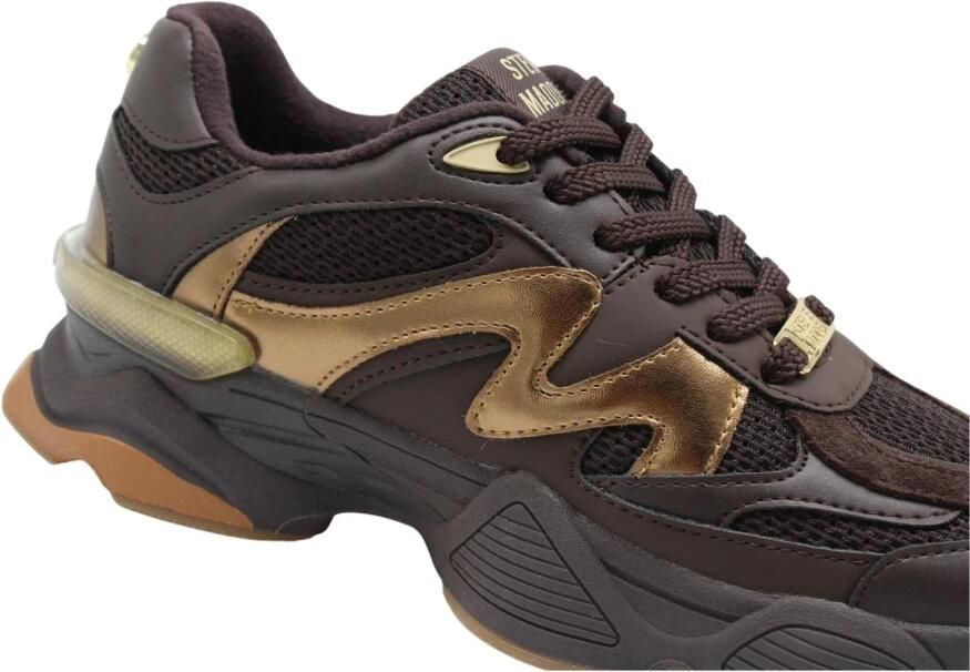 Steve Madden Speeder chunky imitatieleren sneakers bruin - Foto 11