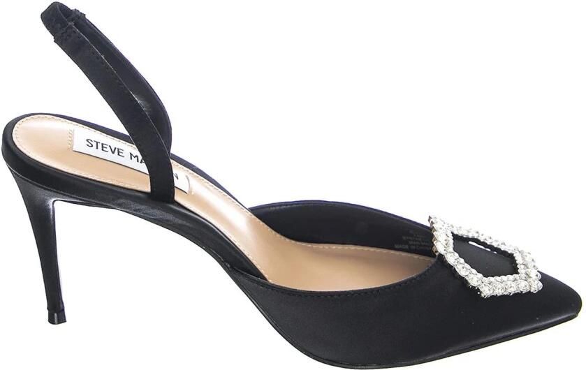 Steve Madden Zwarte Satijnen Slingback Hakken