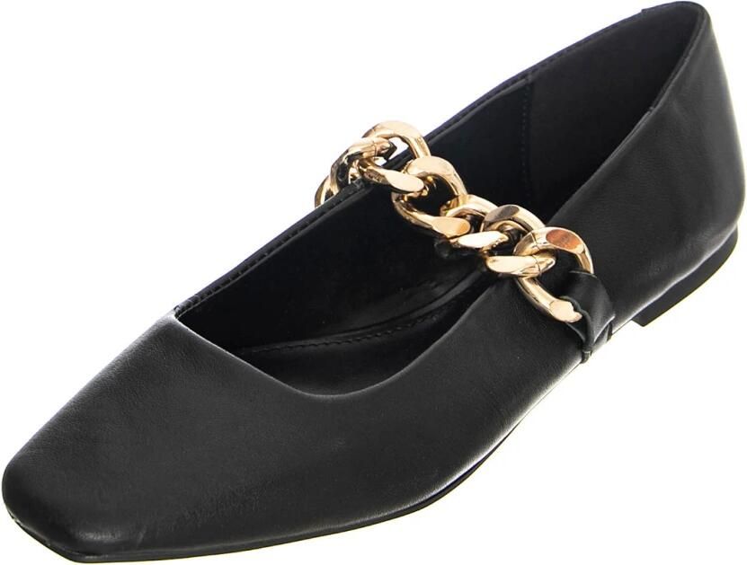 STEVE MADDEN Ballerina 'QUEENIE BLACK LEATHER' zwart