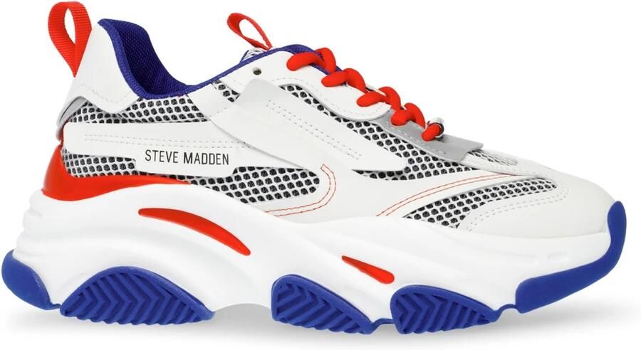 STEVE MADDEN Sneakers laag 'Womens Possession Blue White Lace-Up Low-Profile Shoes' gemengde kleuren