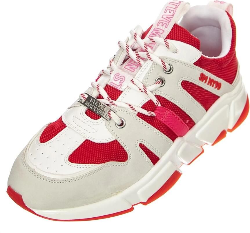 STEVE MADDEN Sportieve veterschoen 'W' Gamegirl White Red Shoes' wit