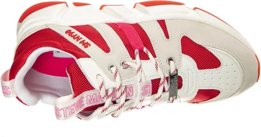 STEVE MADDEN Sportieve veterschoen 'W' Gamegirl White Red Shoes' wit - Foto 3