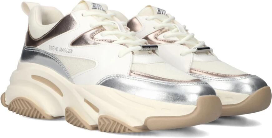 Steve Madden Progressive chunky leren sneakers wit brons zilver - Foto 8