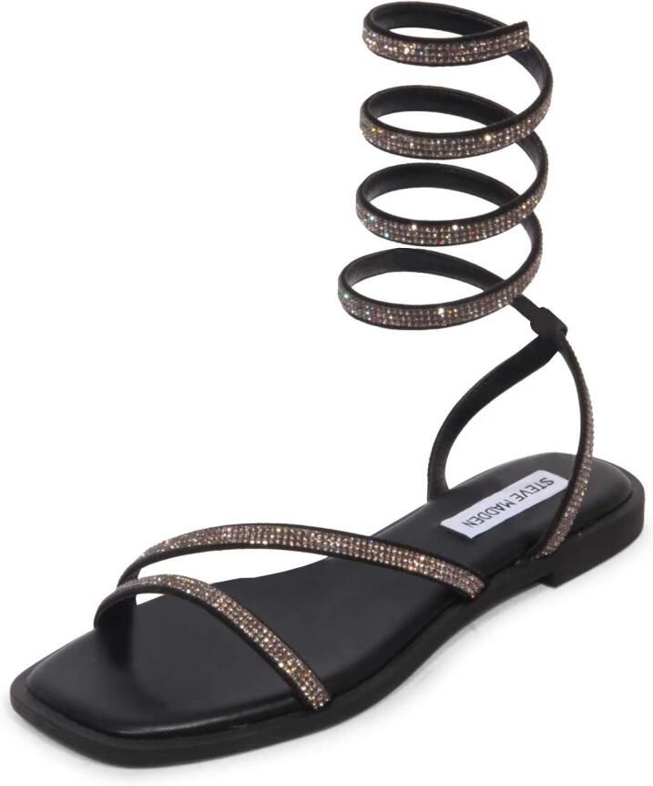 Steve Madden Rhinestone Vierkante Neus Sandalen Black Dames
