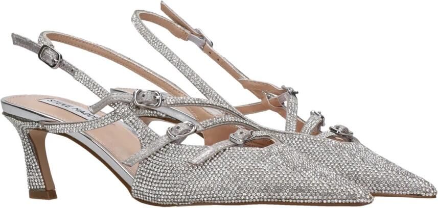 Steve Madden Zilveren Metallic Strappy Hakken met Strass - Foto 4