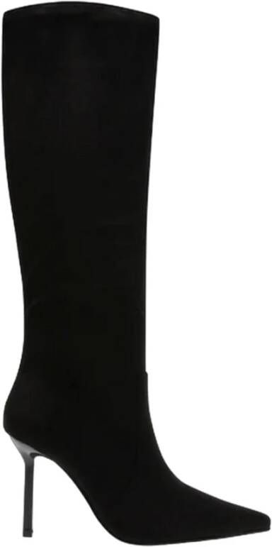 Steve Madden Zwarte Microsuede Intruder hoge laars Black Dames