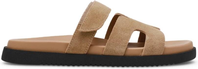 Steve Madden Taupe Suède Sandaal met Plateauzool