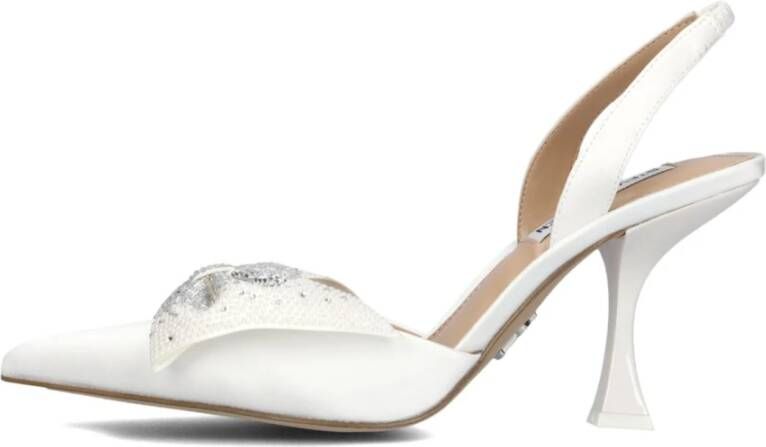 Steve Madden Witte puntige neus pumps met zilveren strik White Dames