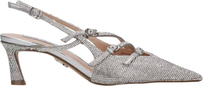 Steve Madden Zilveren Metallic Strappy Hakken met Strass