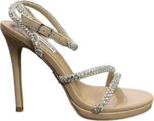 Steve Madden Zilveren Strass Hoge Hak Sandalen Roze Dames