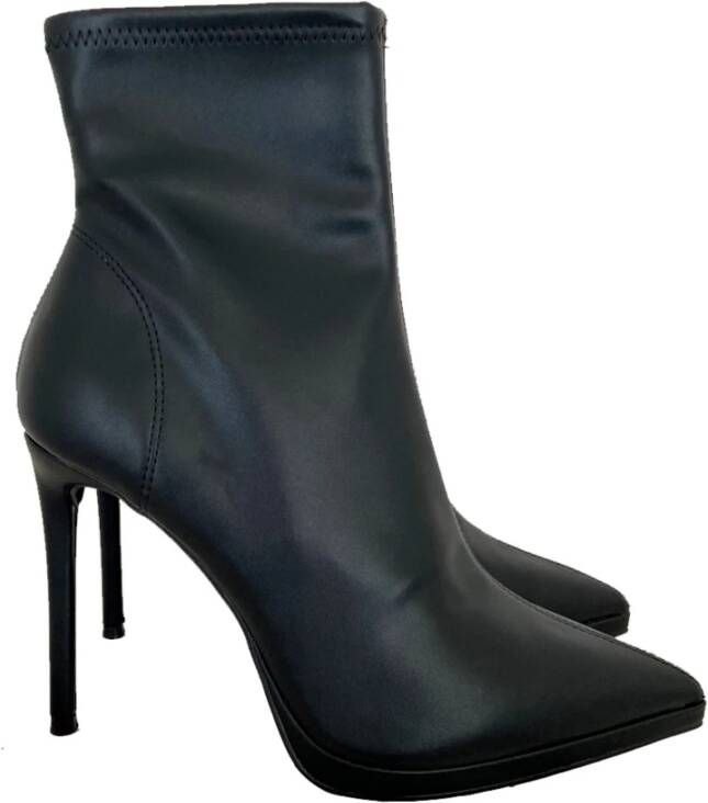 Steve Madden Zwarte Kaylani Enkellaars met Stiletto Hak Black Dames