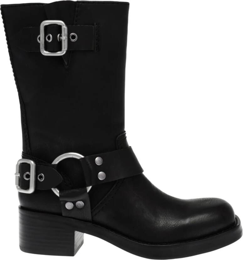 Steve Madden Zwarte Route 1 Eco Leren Laarzen Black Dames