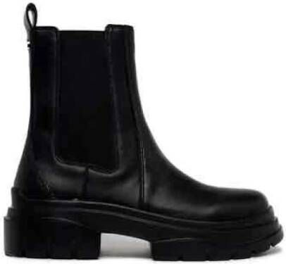 Steve Madden Zwarte Leren Action Sneakers Black Dames