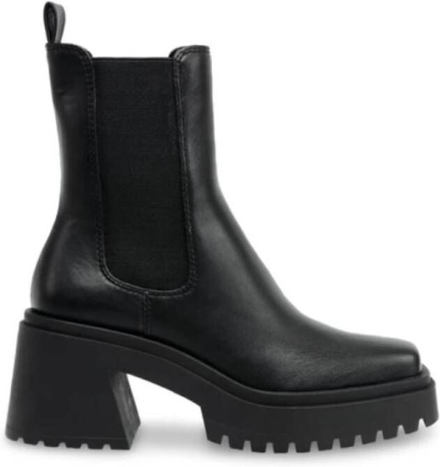 Steve Madden Zwarte Leren Maxi Amfibie Platte Schoenen Black Dames