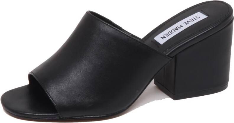 Steve Madden Zwarte leren sandaalschoen