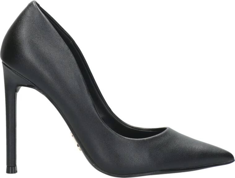 Steve Madden Zwarte Leren Stilettohak Zwart Dames