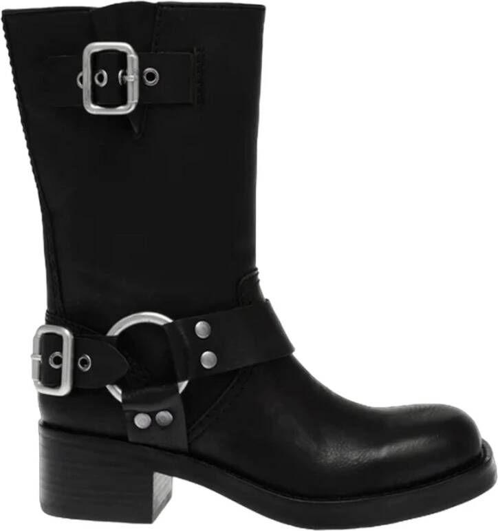 Steve Madden Zwarte Route 1 Eco Leren Laarzen Black Dames