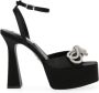 Steve Madden Zwarte Satijnen Hoge Hak Sandalen met Strass Strik Zwart Dames - Thumbnail 1