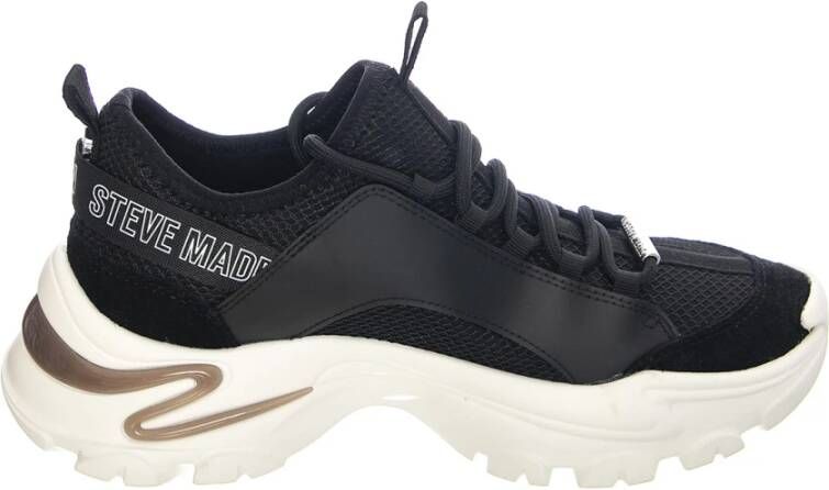 Steve Madden Zwarte Vetersneakers voor Vrouwen Black Dames