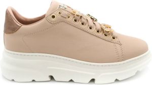 Stokton Beige Sneakers met Leren Voering en Rubberen Zool Beige Dames