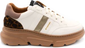 Stokton Beige Sneakers met Leren Voering en Rubberen Zool Beige Dames