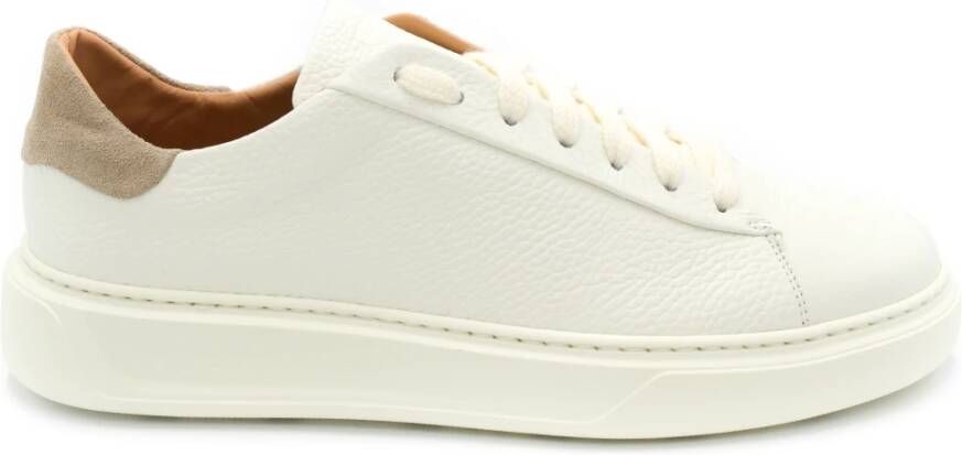 Stokton Beige Sneakers met Leren Voering en Rubberen Zool Beige Heren