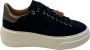 Stokton Blauwe Suède Platform Sneakers met Charms Blue Dames - Thumbnail 1
