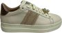 Stokton Crème Leren Sneakers met Metalen Logo White Dames - Thumbnail 1