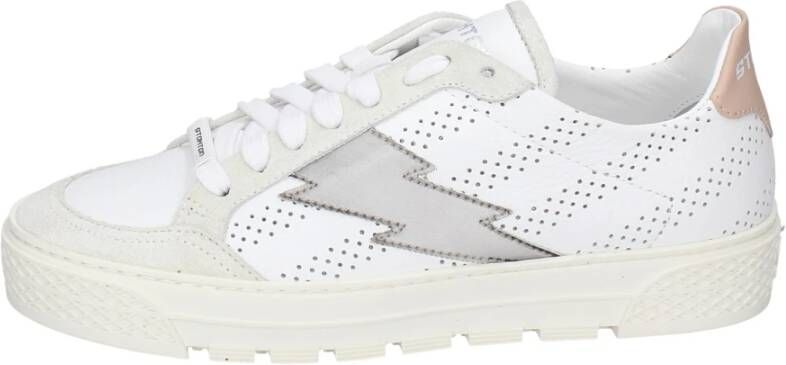 Stokton Leren Damessneakers White Dames