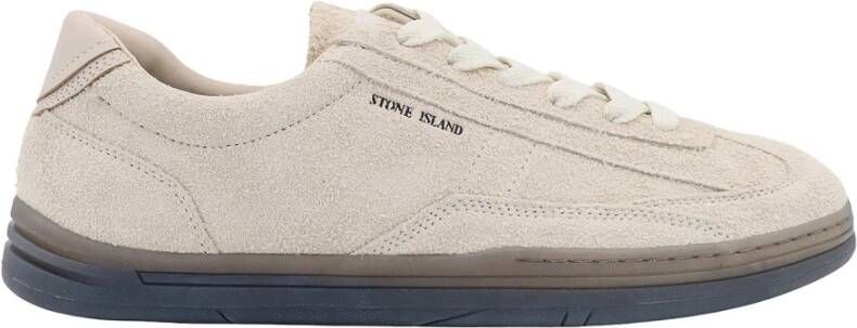 Stone Island Beige Sneakers met Leren Detail Beige Heren