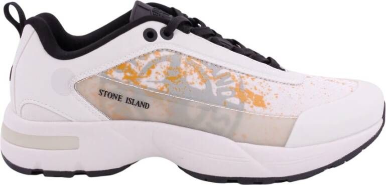 Stone Island Grijze Sneakers Veters Rubberen Zool Multicolor Heren