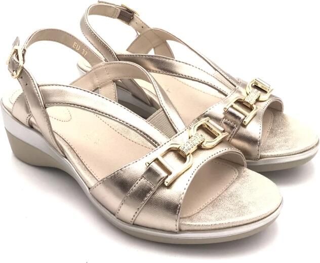 Stonefly Sandalen met sleehak 223648 Vanity III Metal - Foto 2