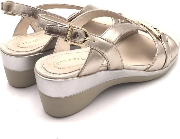 Stonefly Sandalen met sleehak 223648 Vanity III Metal - Foto 3