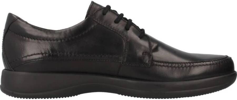 Stonefly Zwarte Leren Veterschoenen Comfortabele Stijl