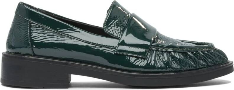 Strategia Groene Leren Loafers en Pantoffels