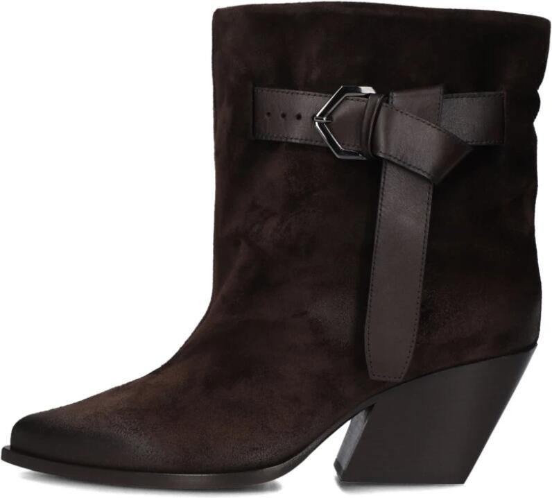 STRATEGIA Enkellaarsjes Dames E-4494 Maat: 39 Materiaal: Suède Kleur: Bruin - Foto 4