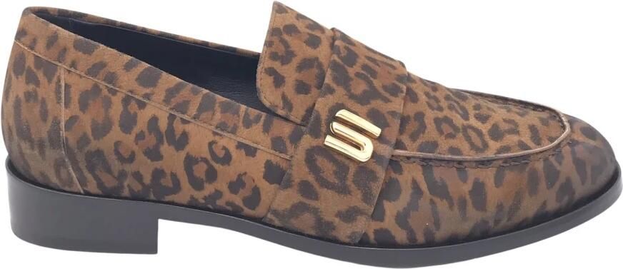 Strategia Claire Animal Print Loafer in bruin