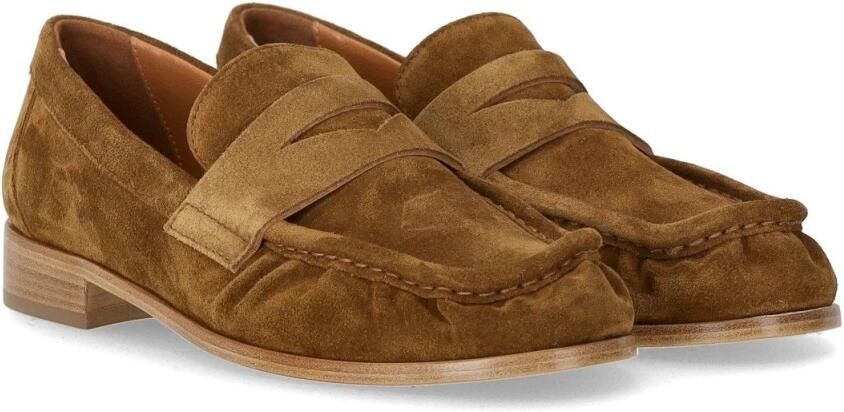 Strategia Cognac Suède Loafer Leren Binnenzool
