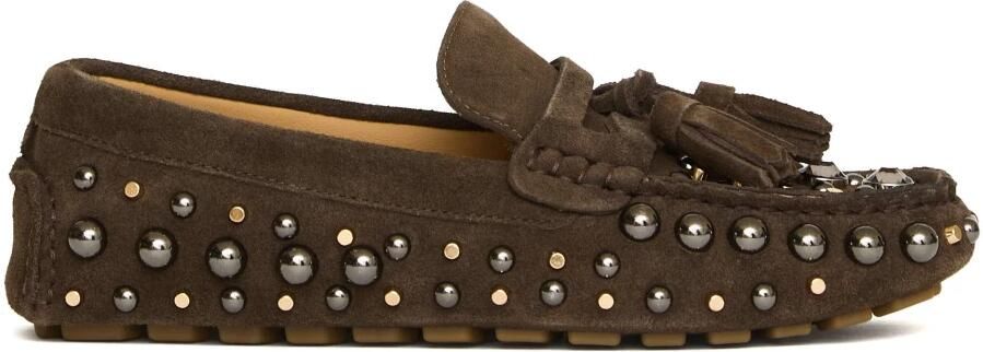 Strategia Suède Mocassin met Noppen en Strass-steentjes