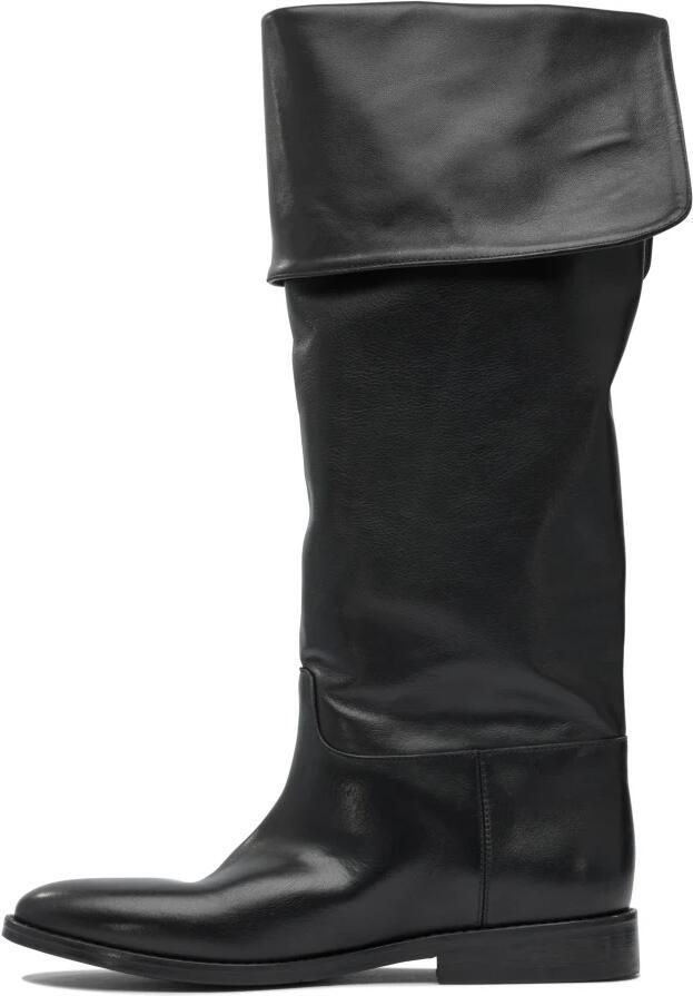 Strategia Zwarte Leren Enkellaarzen Stijlvol Ontwerp