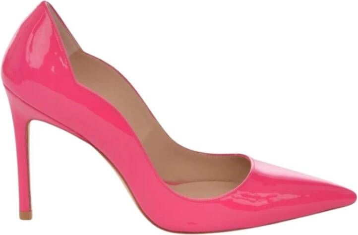 Stuart Weitzman 100 Scalloped Leren Pumps voor Vrouwen Pink Dames